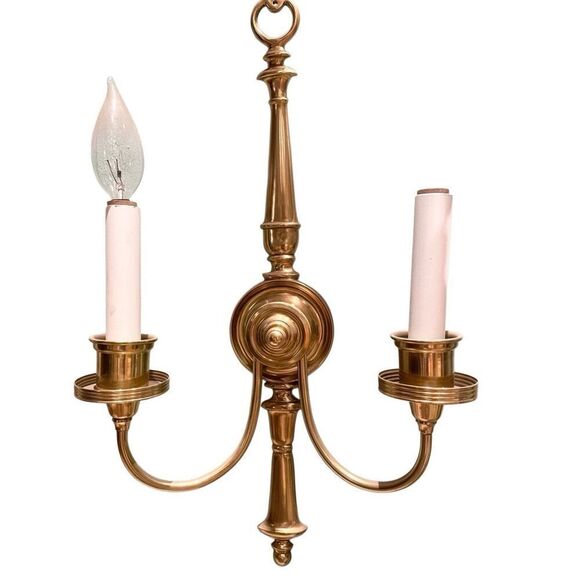 Vintage Neoclassical Style Solid Brass Wall Sconse 2 Light Arm Urn Design - Picture 4 of 6